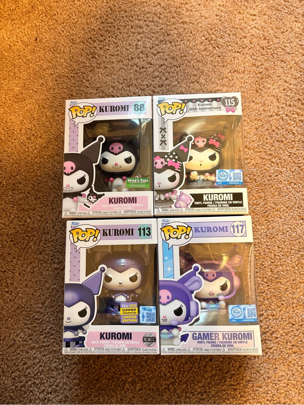 NIB Set of 4 Kuromi Funko Pop Figures